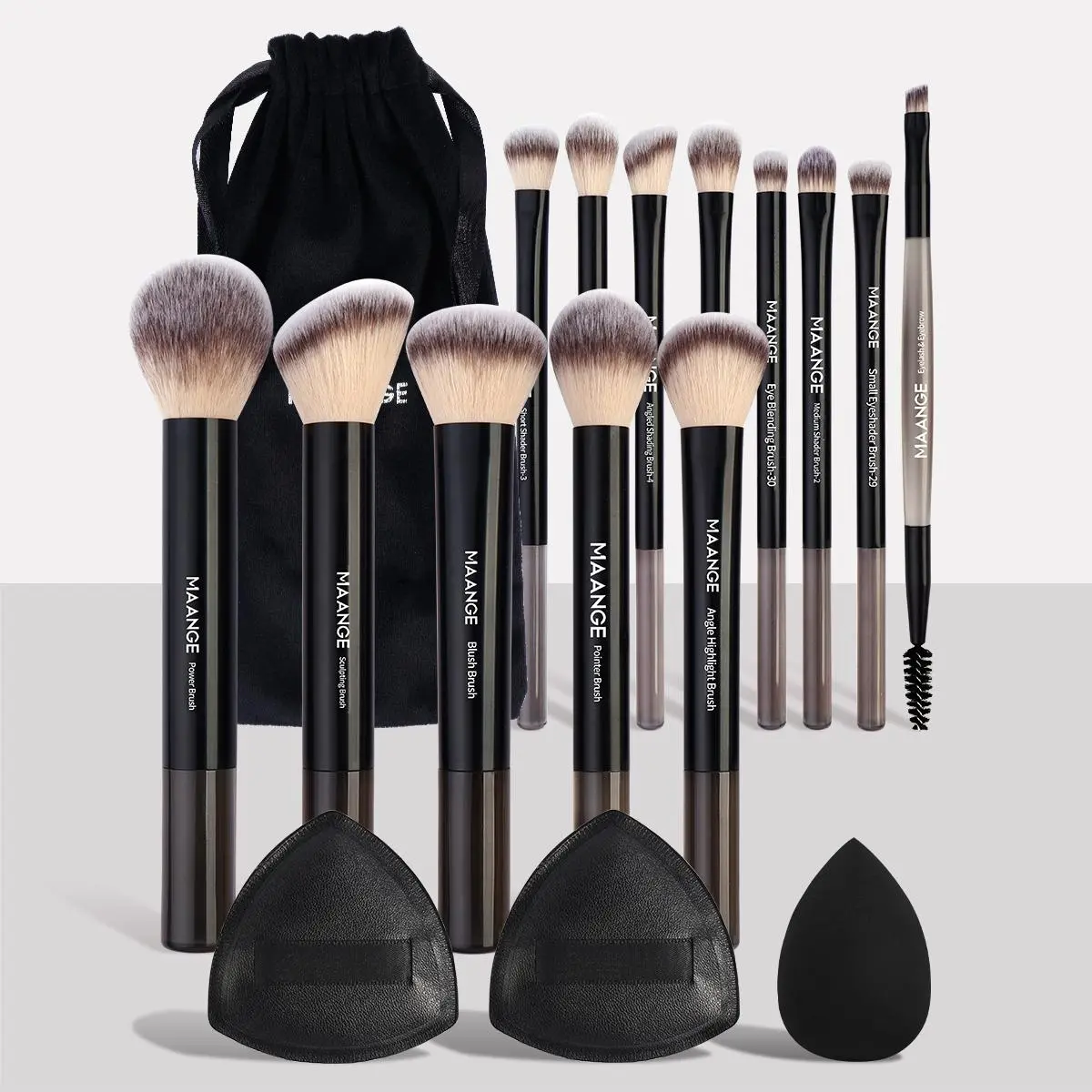 Professional Makeup Tools Set, 17pcs/set Makeup Sponges & Puffs & Cosmetic Bag, Soft Bristles Makeup Brushes, Travel Brushes Set, Makeup Brush Kit for Women and Girls, Makeup Tools Gift