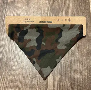 Personalized Handmade Dog Bandana - Desert Camo Pattern - Easy Slip-On Elastic - Available in 4 Sizes!