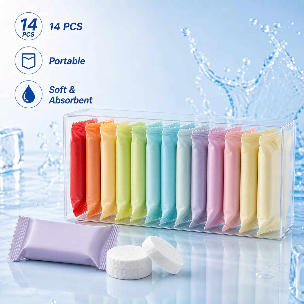 1 Set Portable Travel Disposable Compressed Towels, Compact Lightweight, Ultra Absorbent Gentle on Skin, for Trips Gym Camping and Daily Outdoor Activities