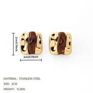 1 Pair Minimalist Square Stud Earrings Hypoallergenic Titanium Steel Accessories for a Sophisticated Look Suitable for Office and Everyday Wear