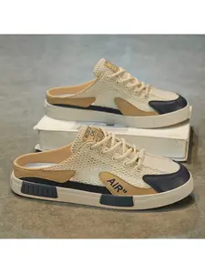 Men's Mesh Summer Slippers, Breathable Hollow-Out Design, Lightweight Comfortable Casual Shoes, Large Size Available, Perfect for Warm Weather Footwear