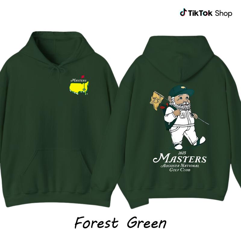 Masters 2025 Augusta National Golf Club Hoodie For Men For Women, Funny Gnome Graphic Pullover, Premium Cotton Fleece, Unisex Sportswear Gift