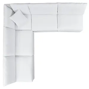 Commix Outdoor Sectional Sofa 5 Piece Sunbrella® White Collection at Patio Elegance