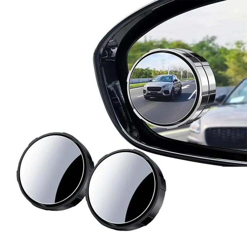 2Counts Safety driving mirror,Car Blind Spot Mirror, Wide Angle Mirror for Car Rearview Mirror,360-Degree Reversing Mirror,Vacuum Suction Cup,Small Round MirrorBlind Spot Auxiliary Mirror,Ultra-Clear Mirror,Car Accessories,Auto