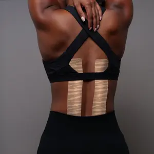 HEALI Beige Zebra Pro Kinesiology Sports Tape | Synthetic Silk | 20 Pre-Cut Strips | 10in x 2in (25cm x 5cm)