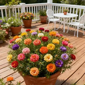 1000 PCS Mixed Color Moss Rose Seeds – Portulaca Grandiflora Flower Seeds for Outdoor Garden, Fast Growing Drought Tolerant Ground Cover, Vibrant Summer Bloom Easy to Plant
