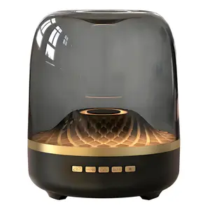 Black Glazed Dazzling LED Bluetooth double Speaker, Wireless Earphone-Shape Transparent Audio Device with Long-tdoor Parties
