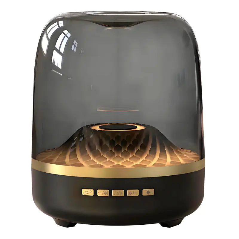 Transparent Wireless Headphone-Shaped Dual Bass Portable Speaker - Rechargeable Bluetooth Device, Playful Small Speaker with Colorful LED Lights for Indoor Parties, Bass Speakers, Portable Speakers