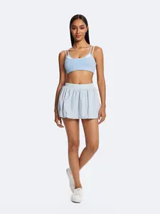 Women's Tennis Set with Built-In Bra Pad Short Top & Sports Skirt ,tennis wear