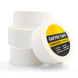 White Gaffers Tape 2 inch x 30 Yards - 4 Pack Pro White Gaff Tape - No , Water Resistant, Non-Reflective, Easy  - Multipurpose
