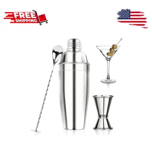 24OZ Cocktail Shaker Set with Strainer, Jigger, Mixing Spoon