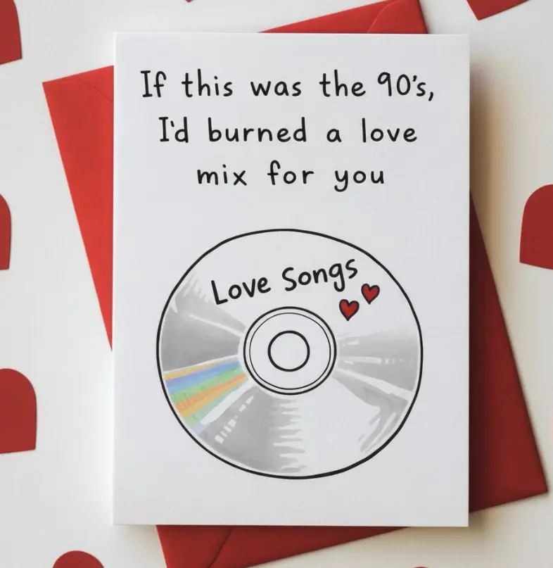 Cute If This Was the 90’s Love Card | Retro Valentine’s Card for Him | Funny Romantic Card