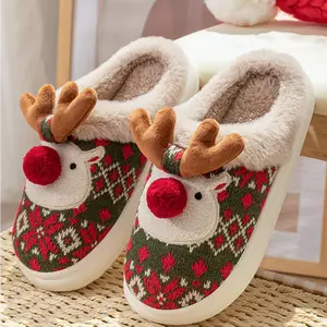 Nordic Reindeer™ Plush Holiday Slippers