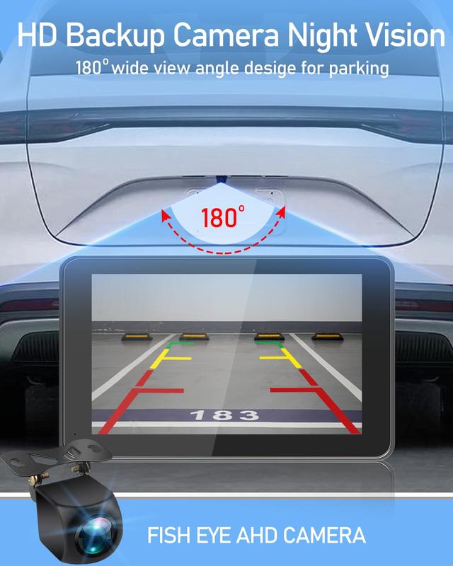 【New Year Gifts】PASLDA Apple Carplay Screen for Car, 7" HD Portable Car Stereo Touch Screen with Wireless Android Auto, Backup Camera, Car Video Player with Voice Control, Mirror Link, Bluetooth, GPS Navigation Suitable For Daily Driving And Traveling