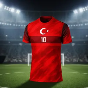 Türkiye Soccer Fan 3D T-Shirt – Turkish Football Shirt, National Team Supporter Tee, Red Crescent Star Jersey Style, Unisex Sports Fan Apparel