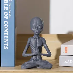 Trendy Abstract Alien Ornament with Traditional Oriental Flair, Unique Personalized Home Art Decor, Modern Abstract Extraterrestrial Figurine for Shelf, Desk & Eclectic Home Styling