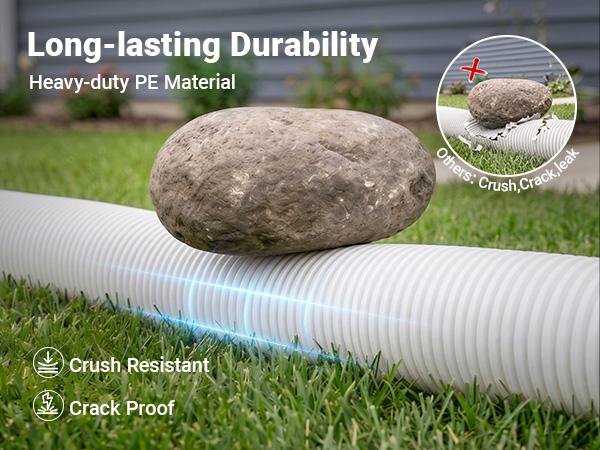 2 Pack Rain Gutter Downspout Extension with Cleanout Window, 21"-68" Flexible Drain Downspout Extender with Leaf Filter, Drain Downspout Connector for Rainwater Drainage
