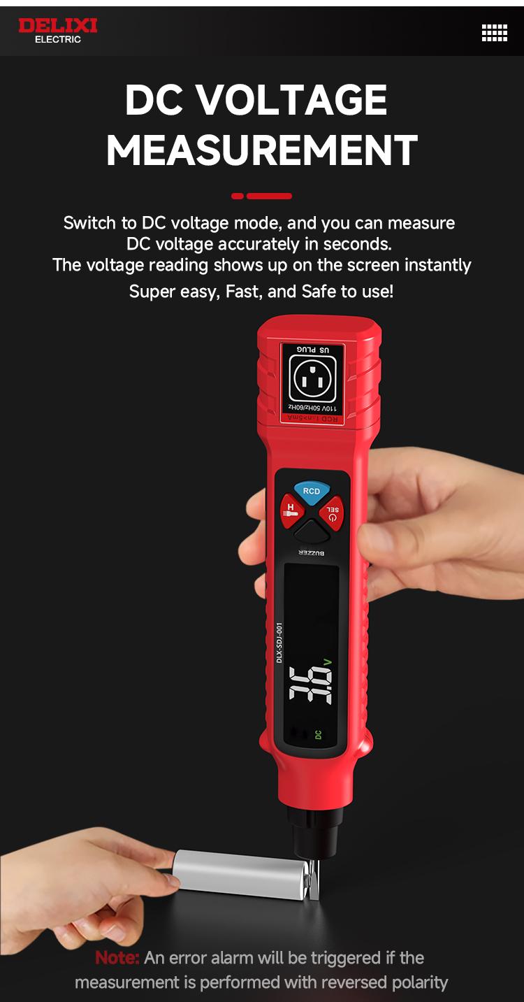 DELIXI 2 in 1 Outlet Circuit & Voltage Tester Pen, 2–440V AC Voltage Detector with NCV Function, Integrated GFCI Outlet Tester & Polarity Check, LCD Display, Audible Alarm & Flashlight, 3 Prong AC Voltage Socket Checker, Wiring Fault Detector detail 9