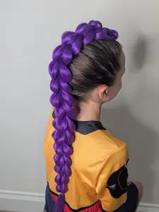 Purple Braiding Hair 26 Inch Pre Stretched Braiding Hair Extensions  Long Synthetic Crochet Hair Twist Braids Synthetic Braided Hair for Stage Party Halloween Costume Cosplay Synthetic Hair Piece