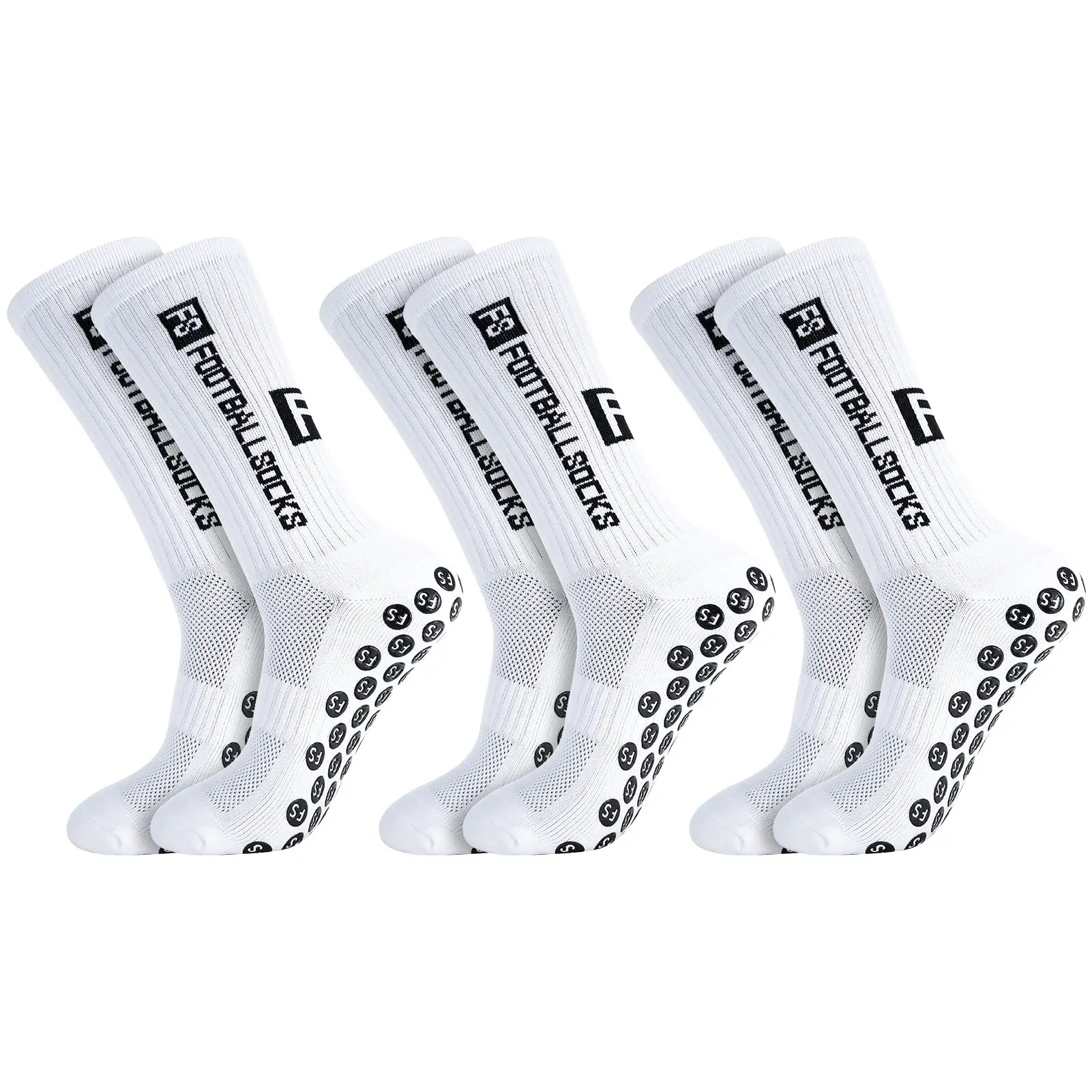 3/4/8 Pairs Non Slip Sport Soccer Socks Anti Football Baseball Unisex Athletic With Grip Pads