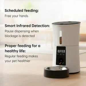 Smart Automatic Stainless Steel Pet Feeder Simple Scheduled Dog Cat Food Dispenser with Auto Bowls & Feeders for Pets
