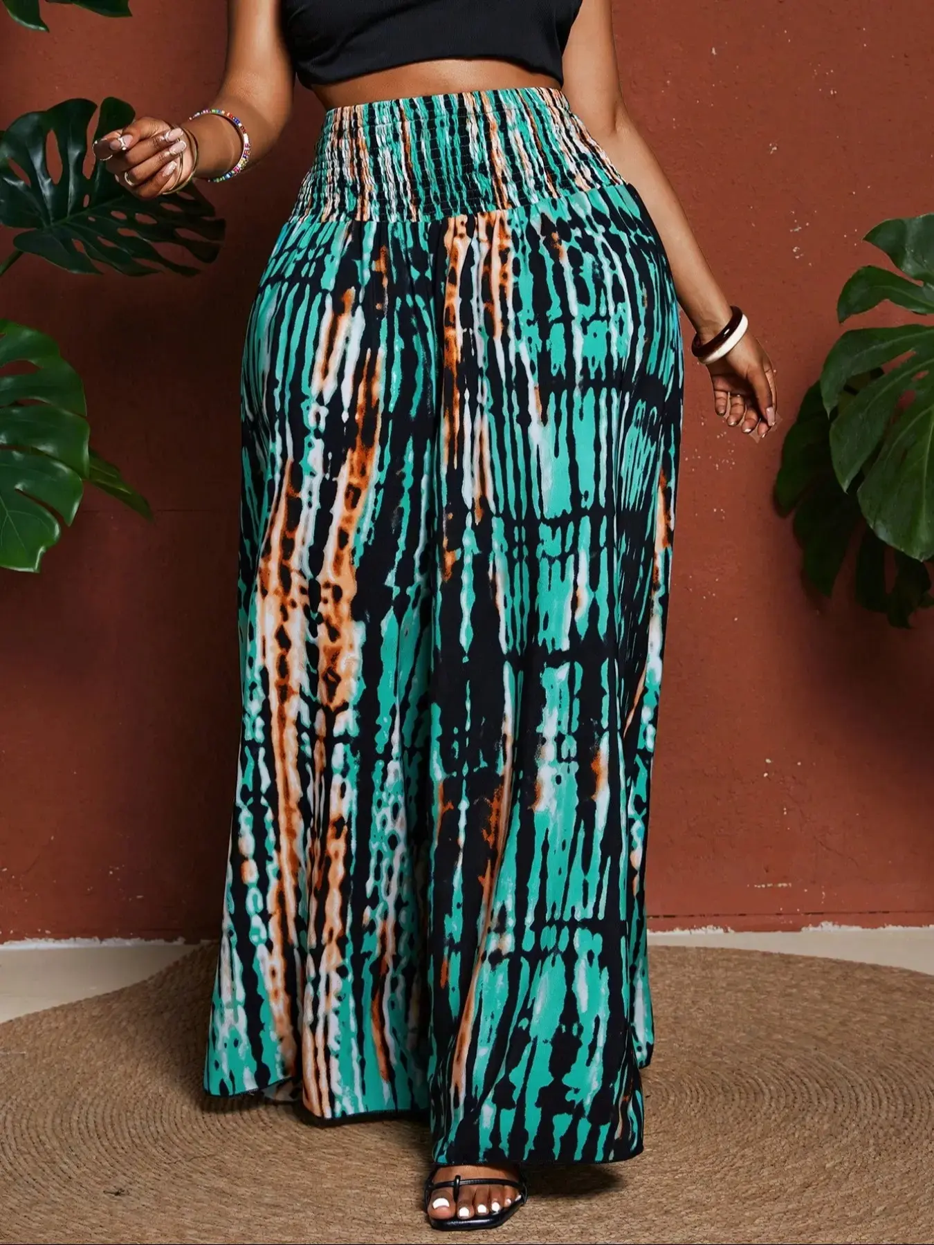 Plus Size Loose-Fit Vacation Bohemian Pants, Comfortable Casual Wear for Women & Men, Perfect for Travel & Daily Use, Tie-Dye Pattern