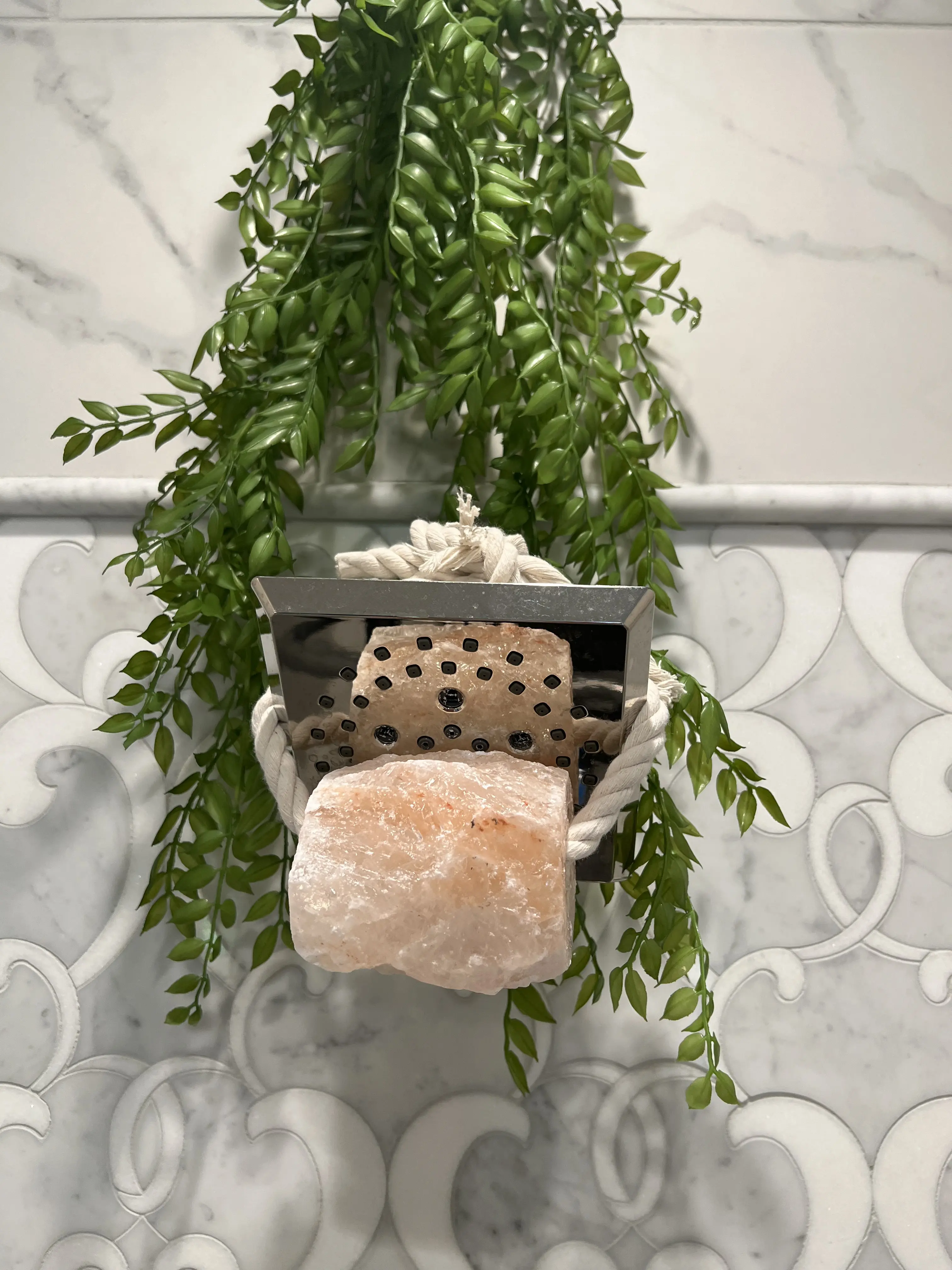 Shower salt block to cleanse Aura