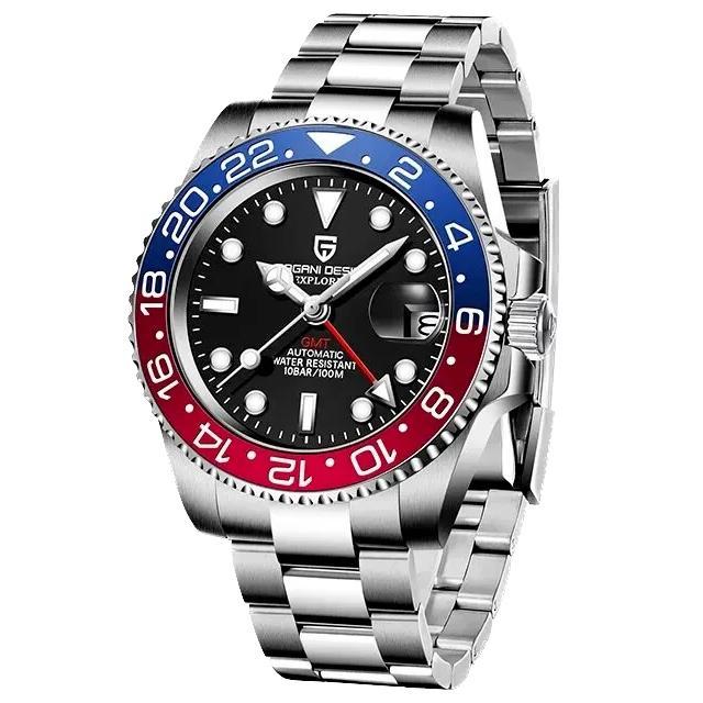 Pagani Design PD-1662 GMT Men's Watch - Automatic Self-Wind, GMT Dual Time Zone, Ceramic Bezel, Sapphire Crystal, 100M Water Resistant, Luxury Sport Watch