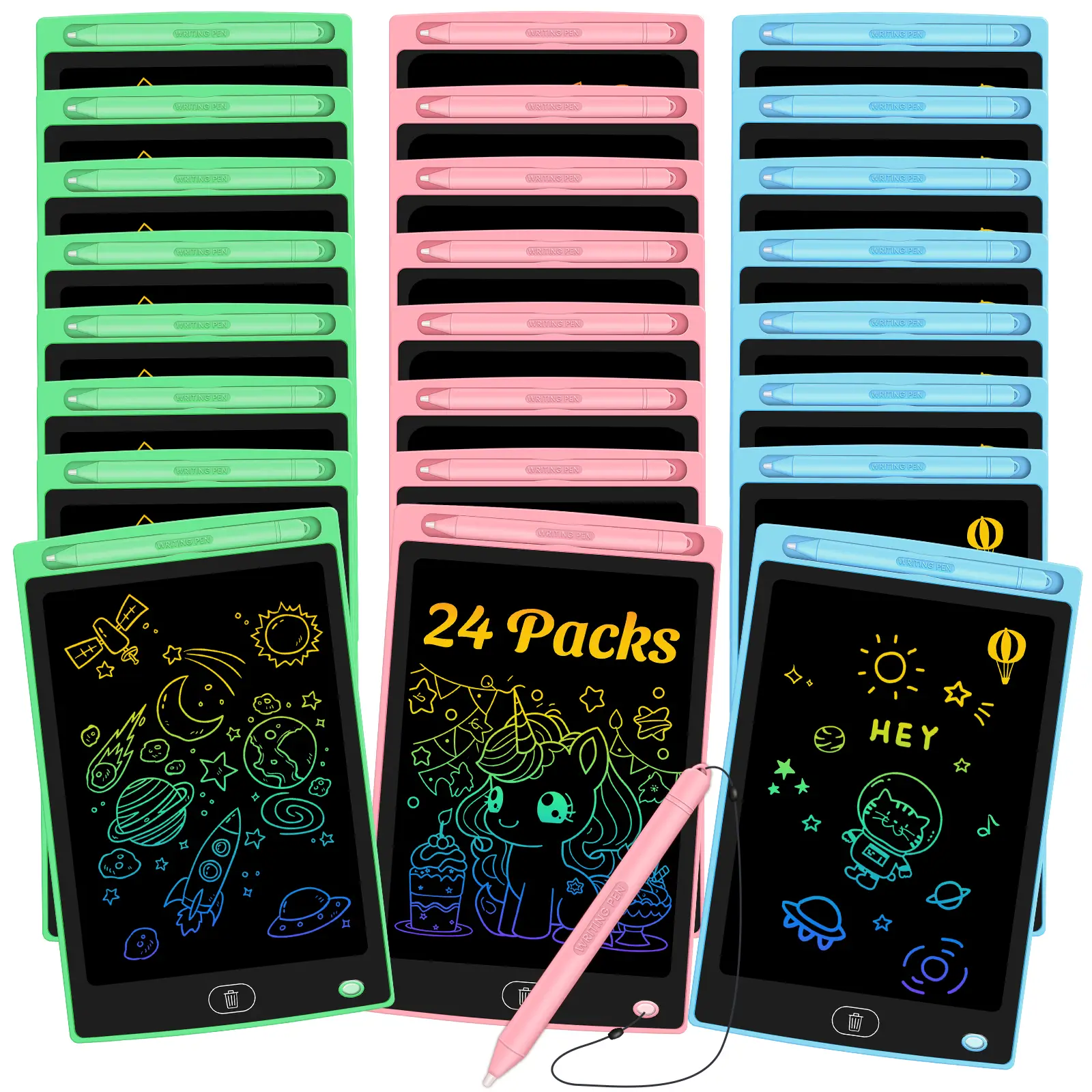 LCD Writing Tablet for Kids - Erasable and Reusable Toddler Doodle Board in 8.5 inch, Ideal Drawing Pad for Educational Learning Toy for Ages 3-8, Pe