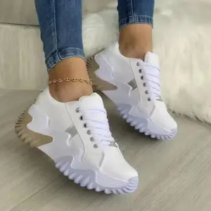 Spring/Autumn 2025 New Women’s Casual Shoes – European/American Style, Hidden Height Lift, Thick Platform Sole, Independent Design