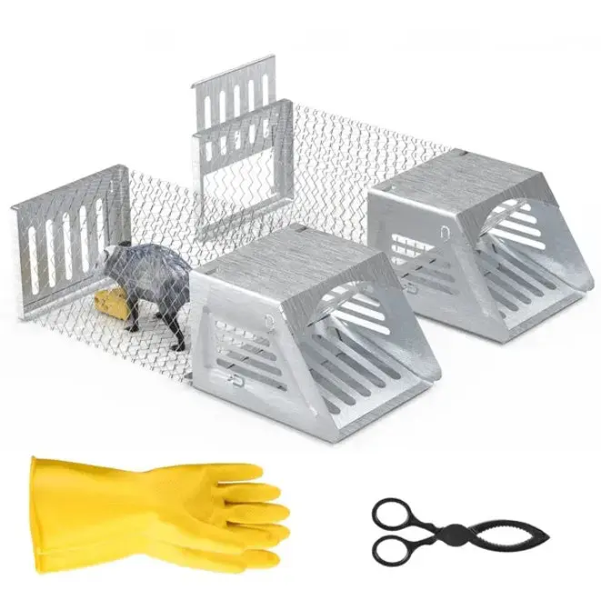 2-Pack Humane Mouse Trap Cage – No-Assembly Reusable Live Catch Rat & Mouse Trap
