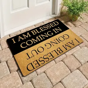 Quick Dry Rug I AM Blessed Going Out Bless Doormat with A Anti-Slip Rubber Back for The Entrance Way Indoor Carpet Home Decor Rugs