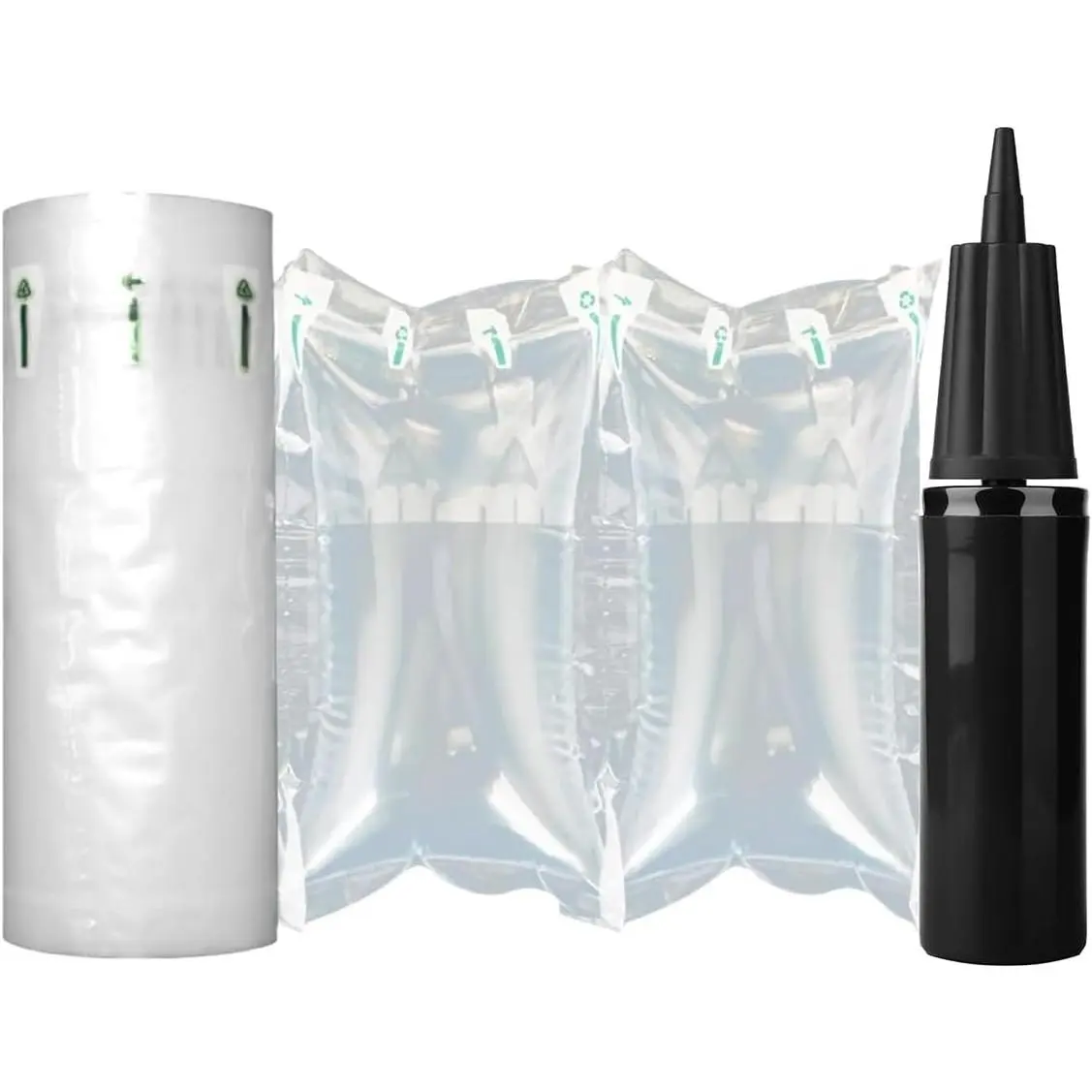 Air Pillows for Shipping with Pump Packaging Air Bags 200 Count, 3.54" x 7.87" Inflatable Packing Materials Used for purse stuffing to keep shape and Shipping Mailing, Alternative to Packing Peanuts