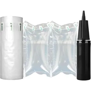 Air Pillows for Shipping with Pump Packaging Air Bags 200 Count, 3.54" x 7.87" Inflatable Packing Materials Used for purse stuffing to keep shape and Shipping Mailing, Alternative to Packing Peanuts