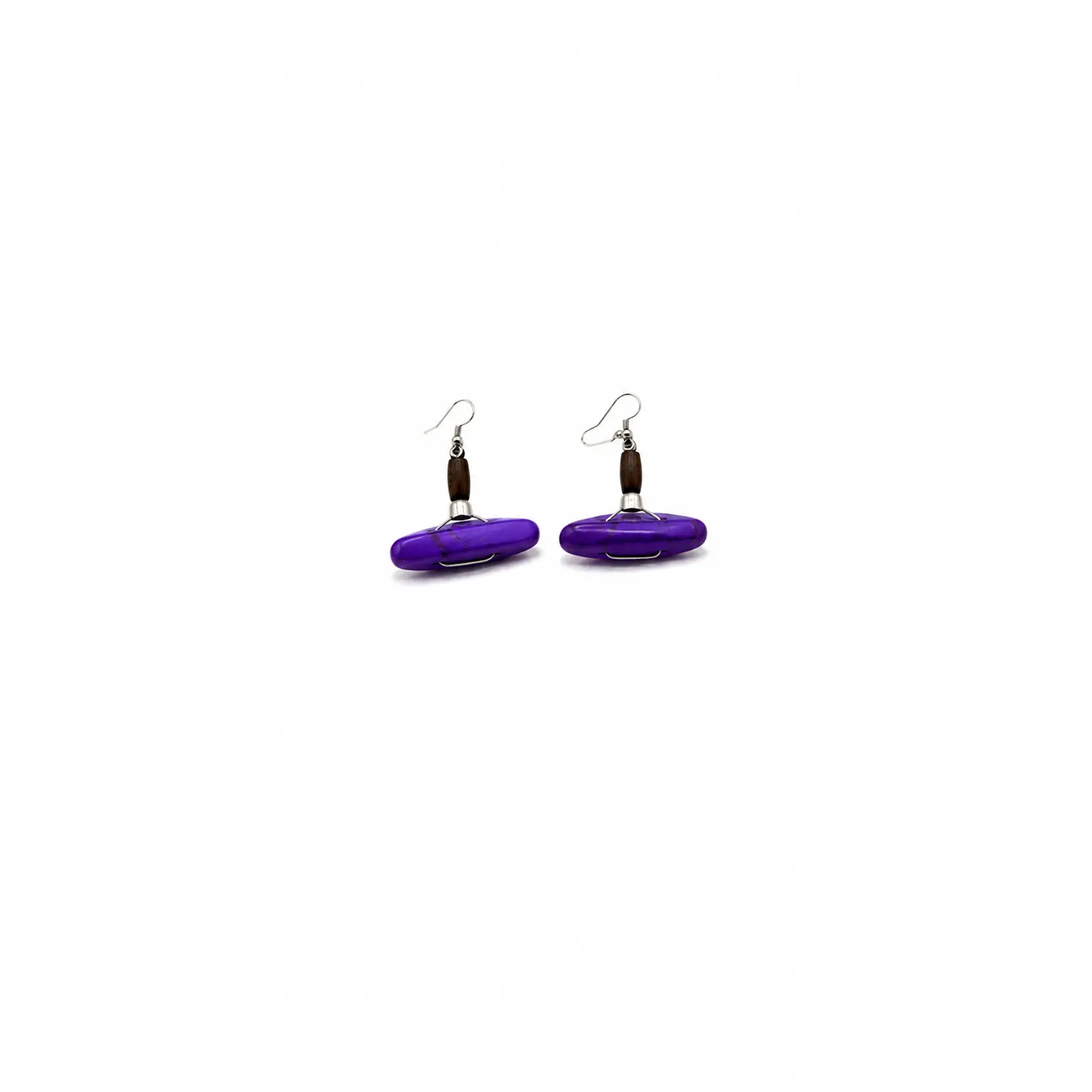 LAKOZO Handmade Purple Stone Drop Earrings – Elegant African Inspired Fashion Jewelry