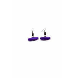 LAKOZO Handmade Purple Stone Drop Earrings – Elegant African Inspired Fashion Jewelry