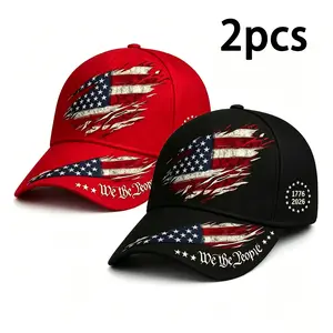 2pcs 250th Anniversary Print Baseball Cap, Adjustable Unisex Sun Cap, Suitable for Everyday Wear and Casual Style