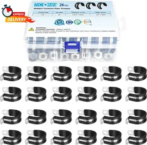 TICONN 24PCS 7/8" Cable Clamps, Rubber Cushion Pipe Clamps