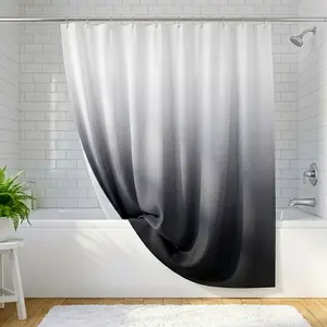 Shower Curtain 70x72 Inches Charcoal Black Color Water Resistant Mildew Resistant Material Durable Easy to Clean Stylish & Functional for Home Apartment Dorm Hotel Guest Bathroom