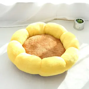 Flower Donut Bed Plush Teddy Sherpa Puppy Bed with Non-Slip Base, Instant Comfort Zone, Machine Washable Indoor Flower Bed for Small Dogs & Cats Up to 25lbs, Available in Heart Pink 30" Diameter