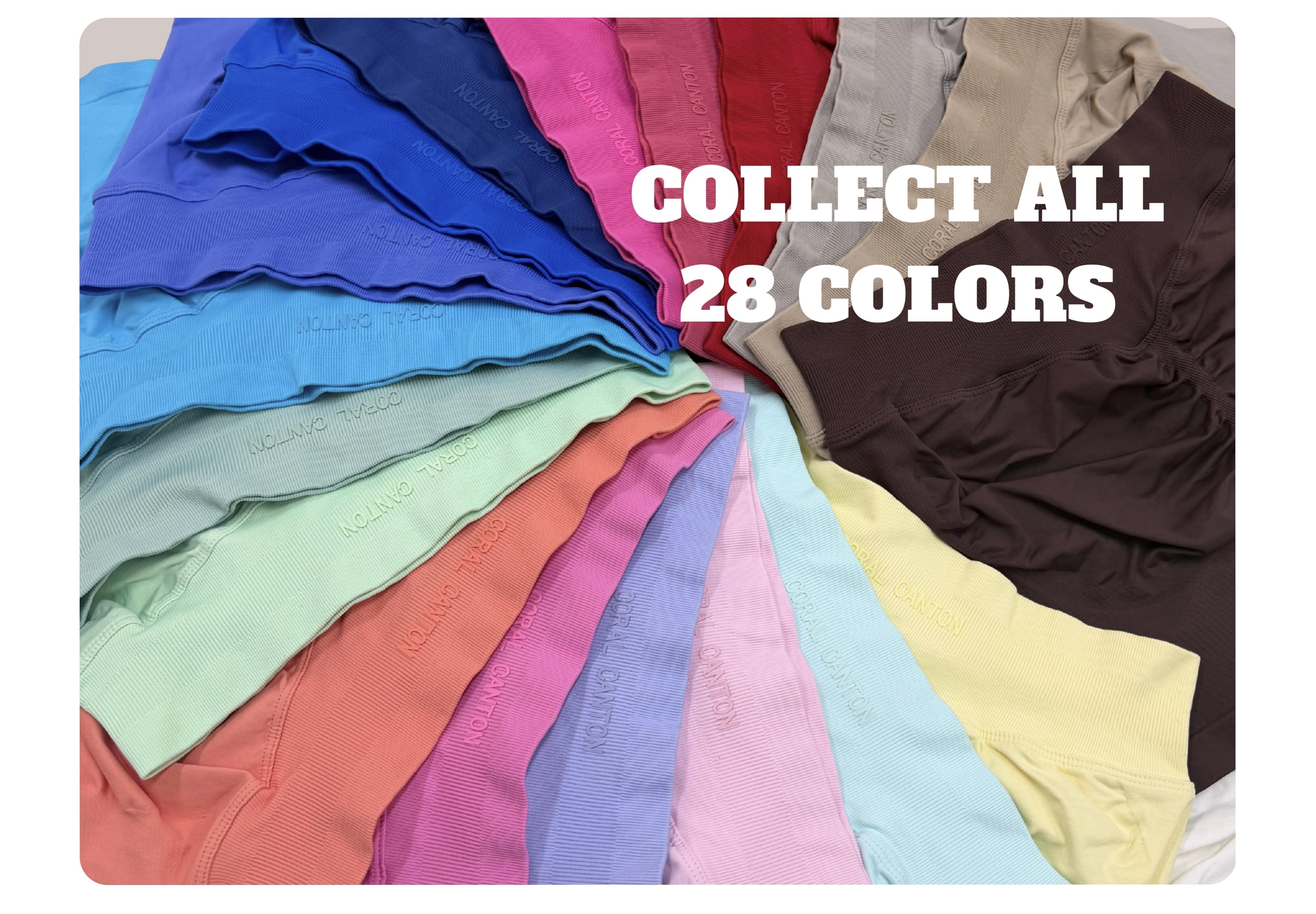 Coral Canton 2pcs Sports Shorts High Waistband Butt Lifting