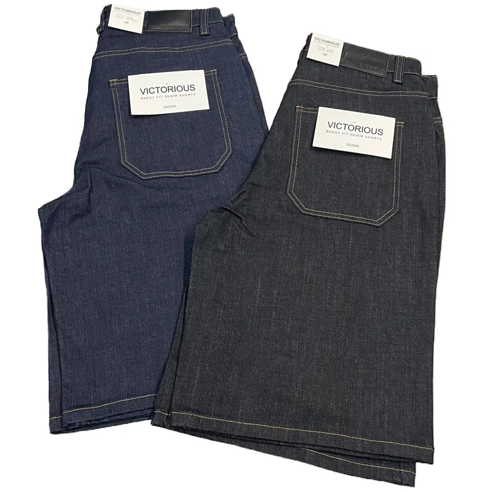 Men's Baggy Fit Raw Denim Jean Shorts
