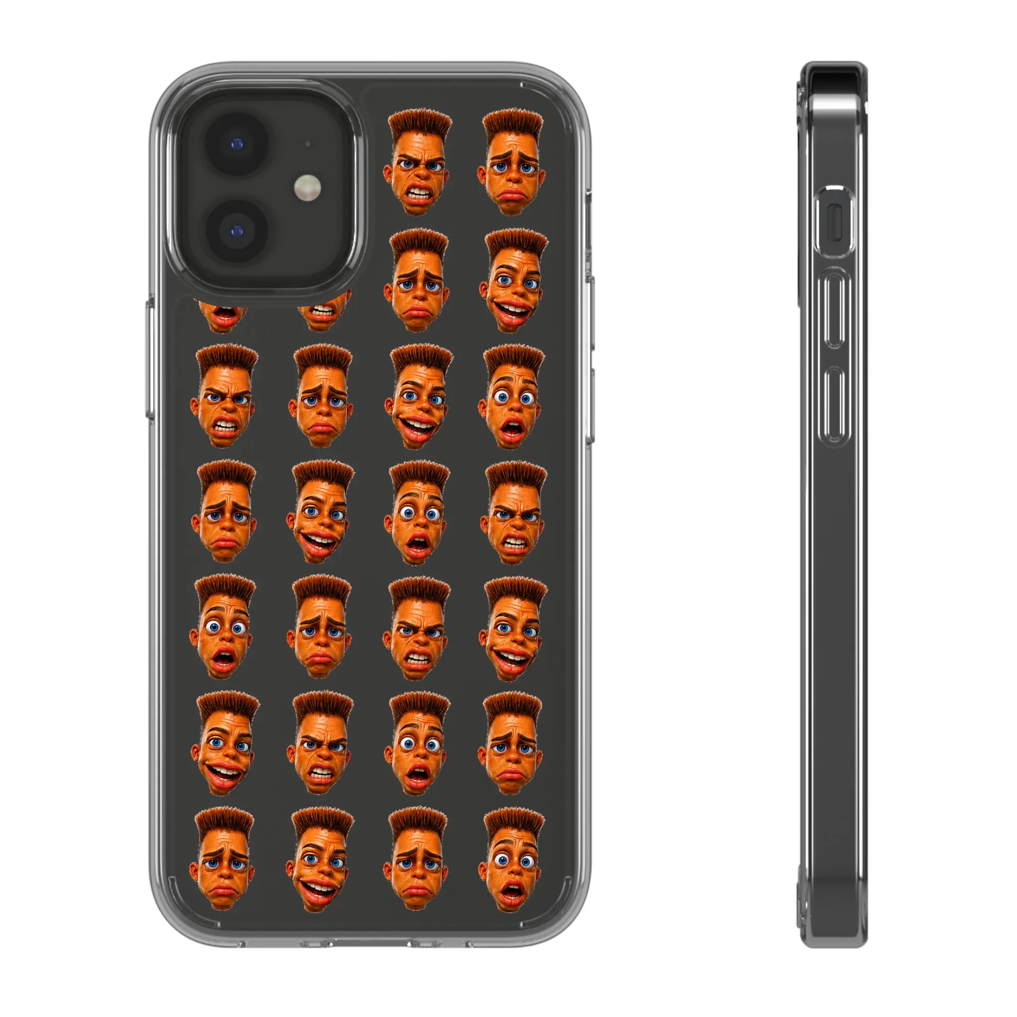 HLTBO Co. Funny 3d Cartoon Emoji Phone Case | Weird Meme Expression Pattern Case | Glossy Brainrot Character Cover
