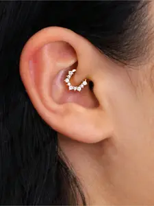 1pc Paved Cubic Zirconia Daith Hoop Earring • Nose Ring • • Conch Hoop • Hoop Earring • Clicker Hoops • Septum Cartilage Hoops • Nose Ring Jewelry