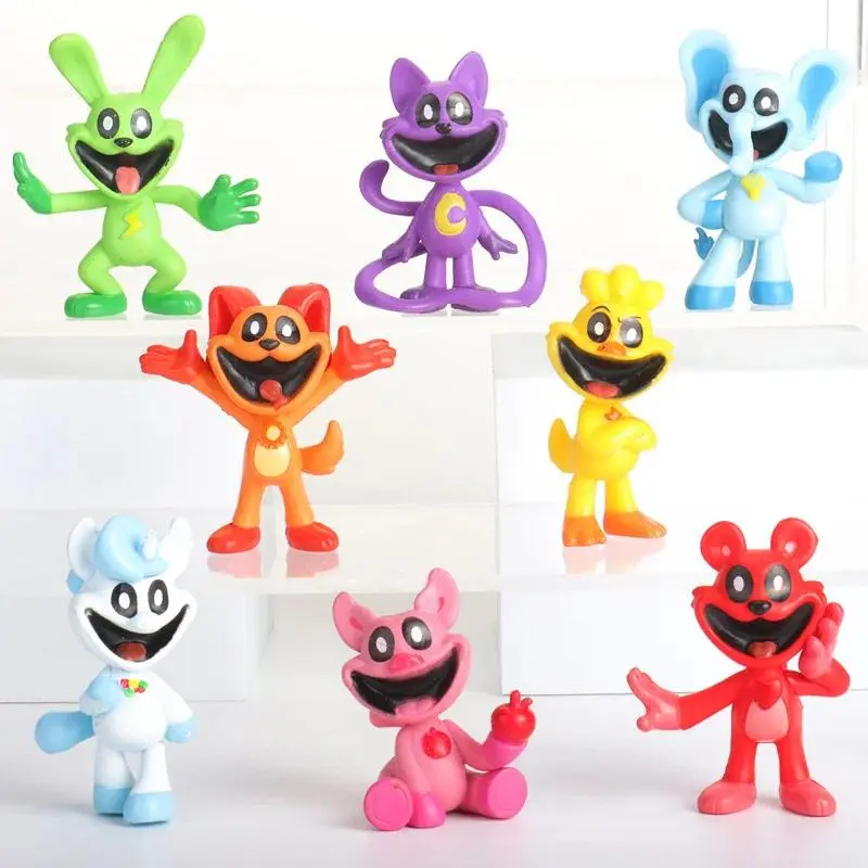 8Pcs Anime S-m-iling Catnap & Dogday Figure PVC Model Doll Toys for Kids Cartoon Game Figures Desktop Decoration Birthday Gifts