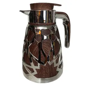 Vaccum Flask/Thermos - Wooden Handle, Metallic Finish, Ideal for Keeping Drinks Hot or Cold, Portable Tumbler - Mug, Bottled, Water Bottles, Drinkware