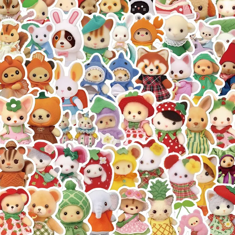 3D Cartoon Doll Pattern Sticker, 60pcs/set Cute Doll Pattern Decorative Sticker, DIY Decals for Water Bottle, Laptop, Phone Case, Scrapbooking, Journal Making, Ornaments, Phone Decoration