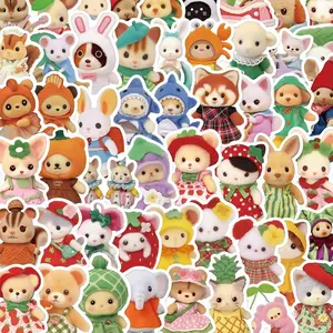 3D Cartoon Doll Pattern Sticker, 60pcs/set Cute Doll Pattern Decorative Sticker, DIY Decals for Water Bottle, Laptop, Phone Case, Scrapbooking, Journal Making, Ornaments