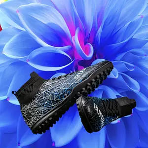 Men'S Soccer Cleats - TF Turf Outdoor Sports Training Shoes, Comfortable & Breathable, Faux Upper, Rubber Sole, Fabric Inner & Insole, Lace-Up Closure, Ideal for Artificial Grass Fields, Training Footwear |   Modern Football Boots |   Durable Rubber Sole
