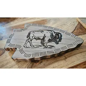 Arrowhead cribbage board- Bison